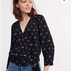 Madewell Wrap Top in Flower Toss